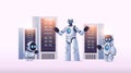 robots in server room big cloud data analysis artificial intelligence technology concept Royalty Free Stock Photo