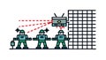 Robots Targeting Screen, Automation and AI Surveillance, vector design Generative AI Royalty Free Stock Photo