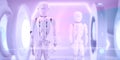 Robots technology humanoids 3d-illustration Royalty Free Stock Photo