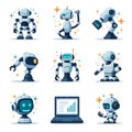 Robots and Technology Illustration Set Royalty Free Stock Photo