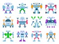 Robots vector cartoon robotic kids toy cute character monster or transformer cyborg robotics transform robotically