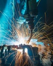 Robots welding Royalty Free Stock Photo