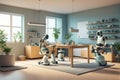 Robots Working In Home Lab 041125 Royalty Free Stock Photo