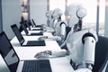 Robots Working in the Office instead of Human Created with Generative AI Technology