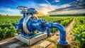 Efficient and Durable Agricultural Water Pump for Modern Irrigation Systems A Powerful Tool for Sustainable Farming Royalty Free Stock Photo