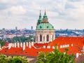 Robust baroque dome of St. Nicholas Church in Lesser Town, Czech: Mala Strana, Prague, Czech Republic