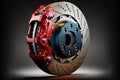 Robust brake discs with red pad for brake repair Royalty Free Stock Photo