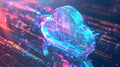 Robust Cyber Cloud Security Icon. Generative AI