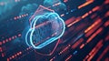 Robust Cyber Cloud Security Icon. Generative AI