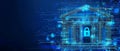 A robust cyber security system featuring advanced data protection and cyber locks for enhanced security for financial