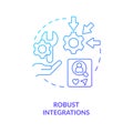 Robust integrations blue gradient concept icon
