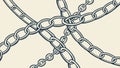Robust Interconnected Chain Link Pattern for Industrial Designs, vector design Generative AI Royalty Free Stock Photo