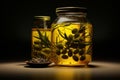 Robust Jar olive oil. Generate Ai