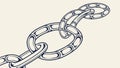 Robust Metal Chain Interlocked Corner Design Element, vector design Generative AI Royalty Free Stock Photo