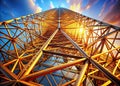 Robust Metal Lattice Tower Structure IndustrialGrade Support System for HeavyDuty Applications Royalty Free Stock Photo