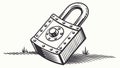 Robust Padlock Security Icon with Textured Finish, vector design Generative AI Royalty Free Stock Photo