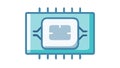 Robust Processor Chip Icon with Square Core, vector design Generative AI Royalty Free Stock Photo
