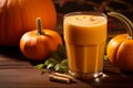 Robust Pumpkin healthy drink glass. Generate Ai