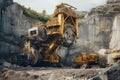 Robust Quarry machinery mine iron. Generate Ai Royalty Free Stock Photo