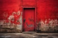 Robust Red metal doors. Generate Ai Royalty Free Stock Photo