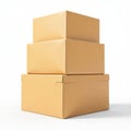 Robust and Reliable A Stack of Brown Cardboard Boxes Ideal for Shipping Storage and Retail Display Royalty Free Stock Photo