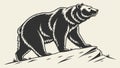 Black Bear on Rock Vector, Wilderness Animal Power, Forest Wildlife Illustration, vector design Generative AI Royalty Free Stock Photo