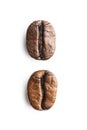 Robusta and arabica roasted coffee beans Royalty Free Stock Photo