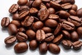 Robusta Coffee Beans on white background