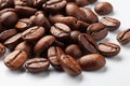 Robusta Coffee Beans on white background