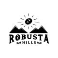 Robusta coffee hill logo with mountain Royalty Free Stock Photo