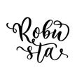 Robusta coffee lettering logo inscription. Royalty Free Stock Photo
