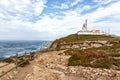 Roca cape lighthouse in Portugal, West most point of Europe, Cabo da Roca, Portugal Royalty Free Stock Photo