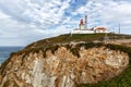 Roca cape lighthouse in Portugal, West most point of Europe, Cabo da Roca, Portugal Royalty Free Stock Photo