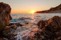 Roca Grossa beach sunset Royalty Free Stock Photo