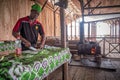 ROCA/SAO TOME - 3 JAN 2016 - African rural cook preparing meal