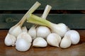 Rocambole onions garlic table Royalty Free Stock Photo
