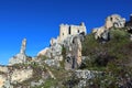 The Castle of Rocca Calascio, mountaintop medieval fortress at 1512 meters above sea level, Abruzzo - Italy