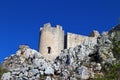 The Castle of Rocca Calascio, mountaintop medieval fortress at 1512 meters above sea level, Abruzzo - Italy