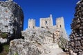 The Castle of Rocca Calascio, mountaintop medieval fortress at 1512 meters above sea level, Abruzzo - Italy