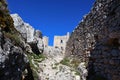 The Castle of Rocca Calascio, mountaintop medieval fortress at 1512 meters above sea level, Abruzzo - Italy