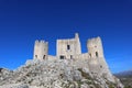 The Castle of Rocca Calascio, mountaintop medieval fortress at 1512 meters above sea level, Abruzzo - Italy