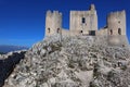 The Castle of Rocca Calascio, mountaintop medieval fortress at 1512 meters above sea level, Abruzzo - Italy