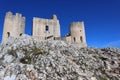 The Castle of Rocca Calascio, mountaintop medieval fortress at 1512 meters above sea level, Abruzzo - Italy