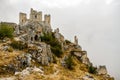 Rocca Calascio old Italian castle Location film of famous film The Name of the Rose and Ladyhawke Royalty Free Stock Photo