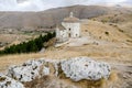 Rocca Calascio old Italian castle Location film of famous film The Name of the Rose and Ladyhawke Royalty Free Stock Photo