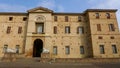 Rocca Meli Lupi under a blue sky and sunlight in Soragna in Italy