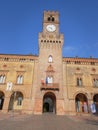 Rocca Pallavicino and the Statue of Giuseppe Verdi, Italian Composer, Parma, Italy Royalty Free Stock Photo