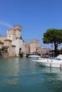 Rocca Scaligera and boats, Sirmione, Italy Royalty Free Stock Photo