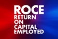 ROCE - Return On Capital Employed acronym, business concept background Royalty Free Stock Photo