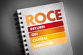 ROCE - Return On Capital Employed acronym Royalty Free Stock Photo